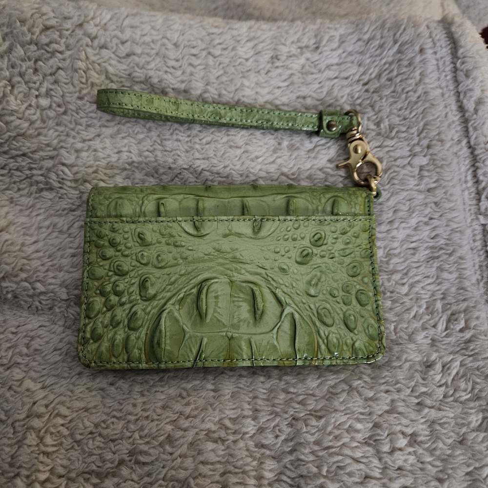 Brahmin Green Croc-Embossed Wristlet - Picture 2 of 16